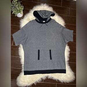 Soma black/grey oversized knit dolman sleeved hoodie sz L/XL